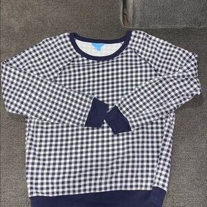 Draper James Navy Gingham Sweatshirt